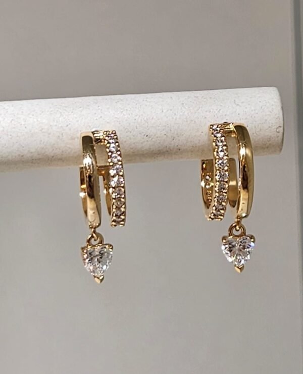AD Studded Golden Earrings