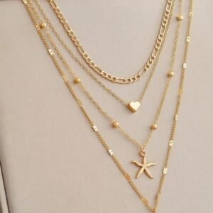 12k Multi-Layered Golden Chain Necklace