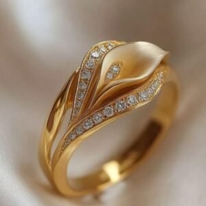 14k A-Diamond studded Gold ring