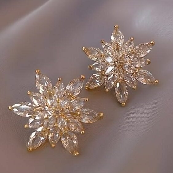 Image depicting a pair of trendy brass earrings