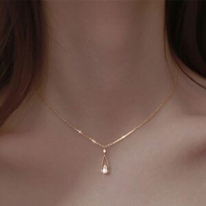 Mermaid's Tear Brass Golden Necklace