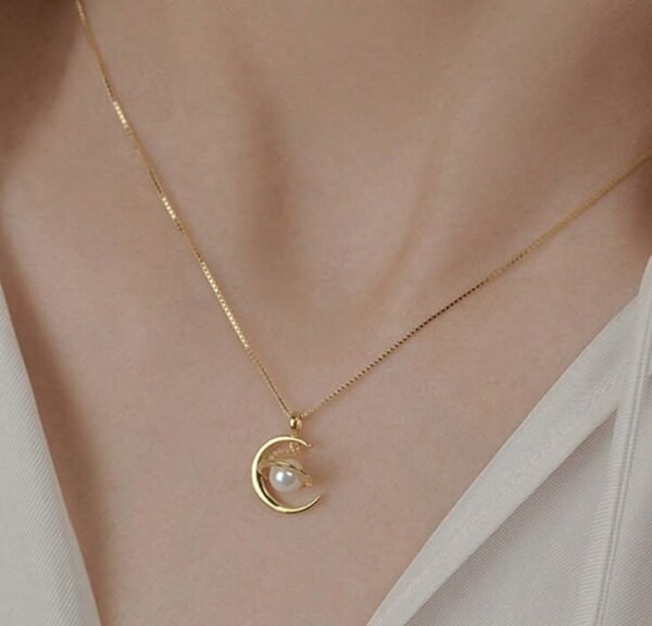 14k Moon-drop Golden Chain Necklace