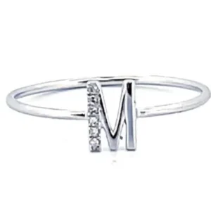 Customizable Letter Silver Ring