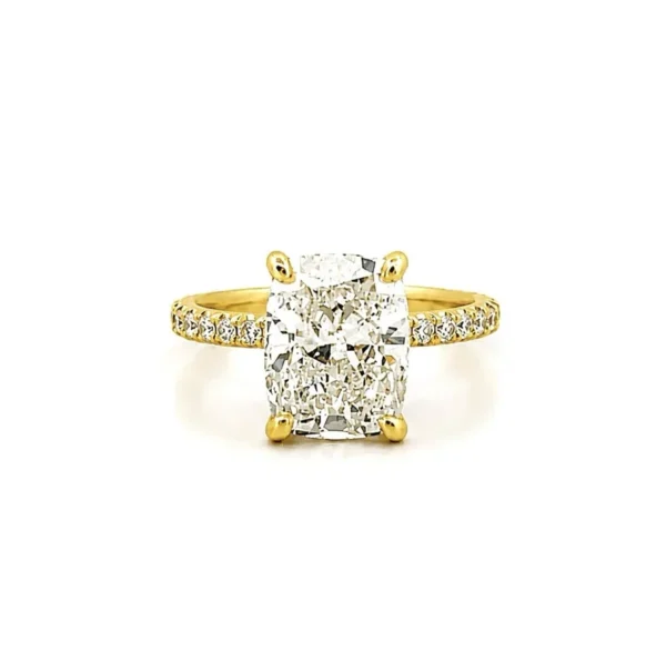 16k Square A-Diamond Gold Engagement Ring