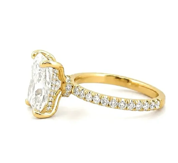 16k Square A-Diamond Gold Engagement Ring
