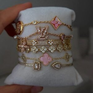 cf7fdb2568fc0f14a1c0f95d3e963906 Golden Pink Bracelet Stack