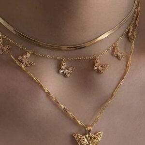 Butterfly Brass Golden Chain Necklace