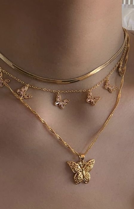 Butterfly Brass Golden Chain Necklace