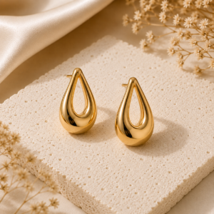 image depicting golden brass earrings